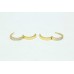 Fashion Hoop Bali Earrings yellow metal Gold Plated single line Zircon Stones